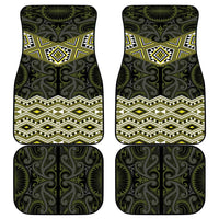 New Zealand Aotearoa Car Mats Yellow Taniko Art Maori Pattern LT05 - Polynesian Pride