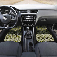 New Zealand Aotearoa Car Mats Yellow Taniko Art Maori Pattern LT05 Set 2pcs - Front Yellow - Polynesian Pride