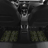 New Zealand Aotearoa Car Mats Yellow Taniko Art Maori Pattern LT05 Set 2pcs - Back Yellow - Polynesian Pride