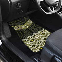 New Zealand Aotearoa Car Mats Yellow Taniko Art Maori Pattern LT05 - Polynesian Pride