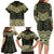 New Zealand Aotearoa Family Matching Long Sleeve Bodycon Dress and Hawaiian Shirt Yellow Taniko Art Maori Pattern