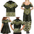 New Zealand Aotearoa Family Matching Summer Maxi Dress and Hawaiian Shirt Yellow Taniko Art Maori Pattern