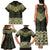 New Zealand Aotearoa Family Matching Tank Maxi Dress and Hawaiian Shirt Yellow Taniko Art Maori Pattern