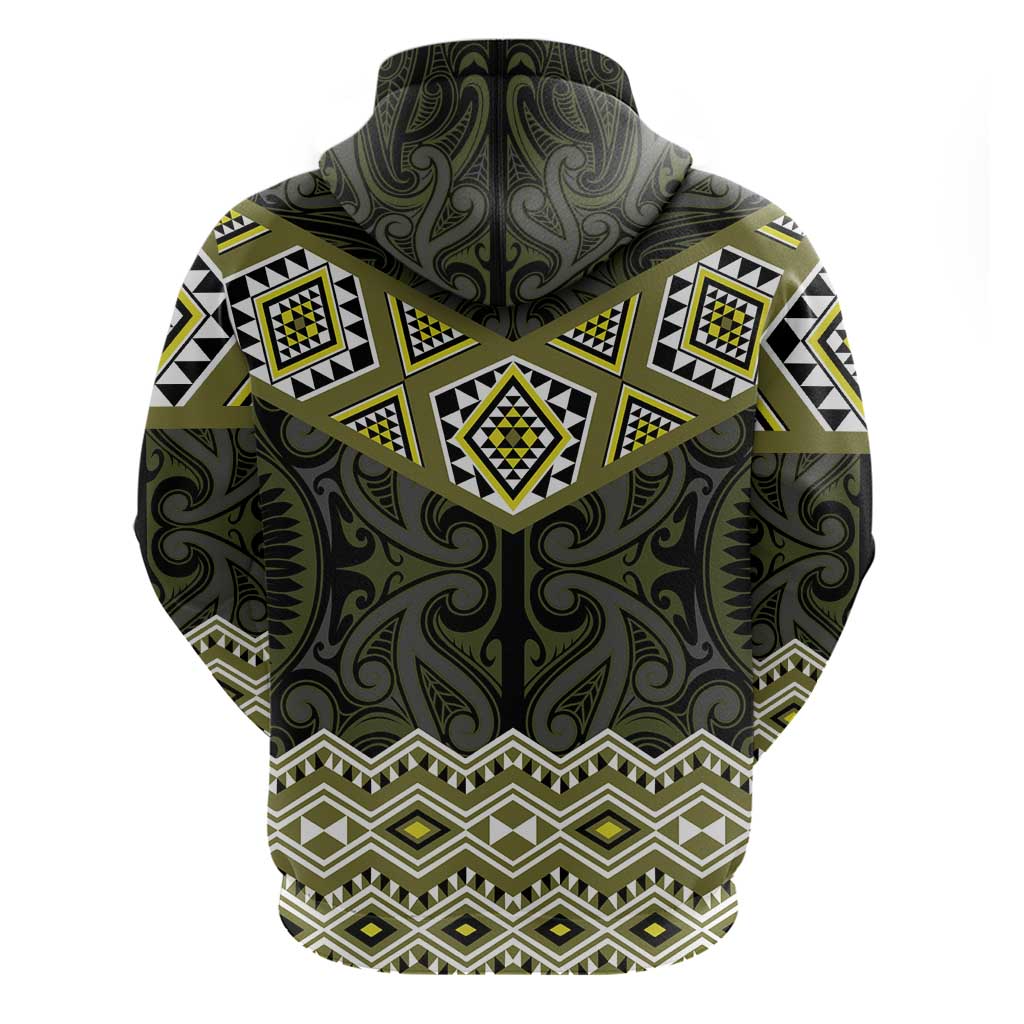 New Zealand Aotearoa Hoodie Yellow Taniko Art Maori Pattern LT05 - Polynesian Pride