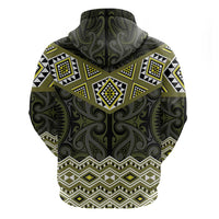 New Zealand Aotearoa Hoodie Yellow Taniko Art Maori Pattern LT05 - Polynesian Pride