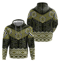 New Zealand Aotearoa Hoodie Yellow Taniko Art Maori Pattern LT05 - Polynesian Pride