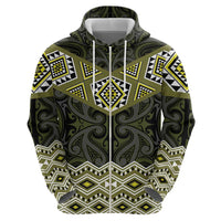 New Zealand Aotearoa Hoodie Yellow Taniko Art Maori Pattern LT05 - Polynesian Pride