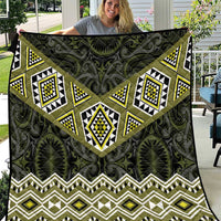 New Zealand Aotearoa Quilt Yellow Taniko Art Maori Pattern LT05 Yellow - Polynesian Pride
