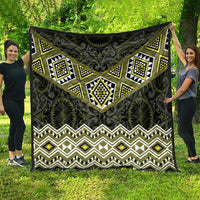 New Zealand Aotearoa Quilt Yellow Taniko Art Maori Pattern LT05 - Polynesian Pride