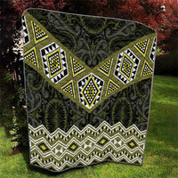 New Zealand Aotearoa Quilt Yellow Taniko Art Maori Pattern LT05 - Polynesian Pride