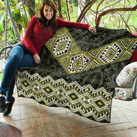 New Zealand Aotearoa Quilt Yellow Taniko Art Maori Pattern LT05 - Polynesian Pride