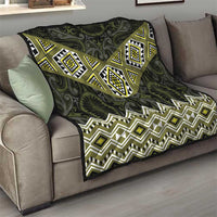 New Zealand Aotearoa Quilt Yellow Taniko Art Maori Pattern LT05 - Polynesian Pride