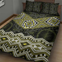 New Zealand Aotearoa Quilt Bed Set Yellow Taniko Art Maori Pattern LT05 - Polynesian Pride