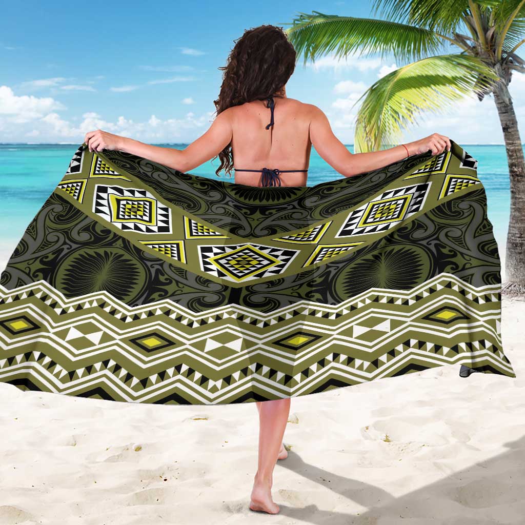 New Zealand Aotearoa Sarong Yellow Taniko Art Maori Pattern LT05 - Polynesian Pride