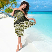 New Zealand Aotearoa Sarong Yellow Taniko Art Maori Pattern LT05 - Polynesian Pride