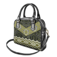 New Zealand Aotearoa Shoulder Handbag Yellow Taniko Art Maori Pattern LT05 - Polynesian Pride