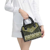 New Zealand Aotearoa Shoulder Handbag Yellow Taniko Art Maori Pattern LT05 - Polynesian Pride