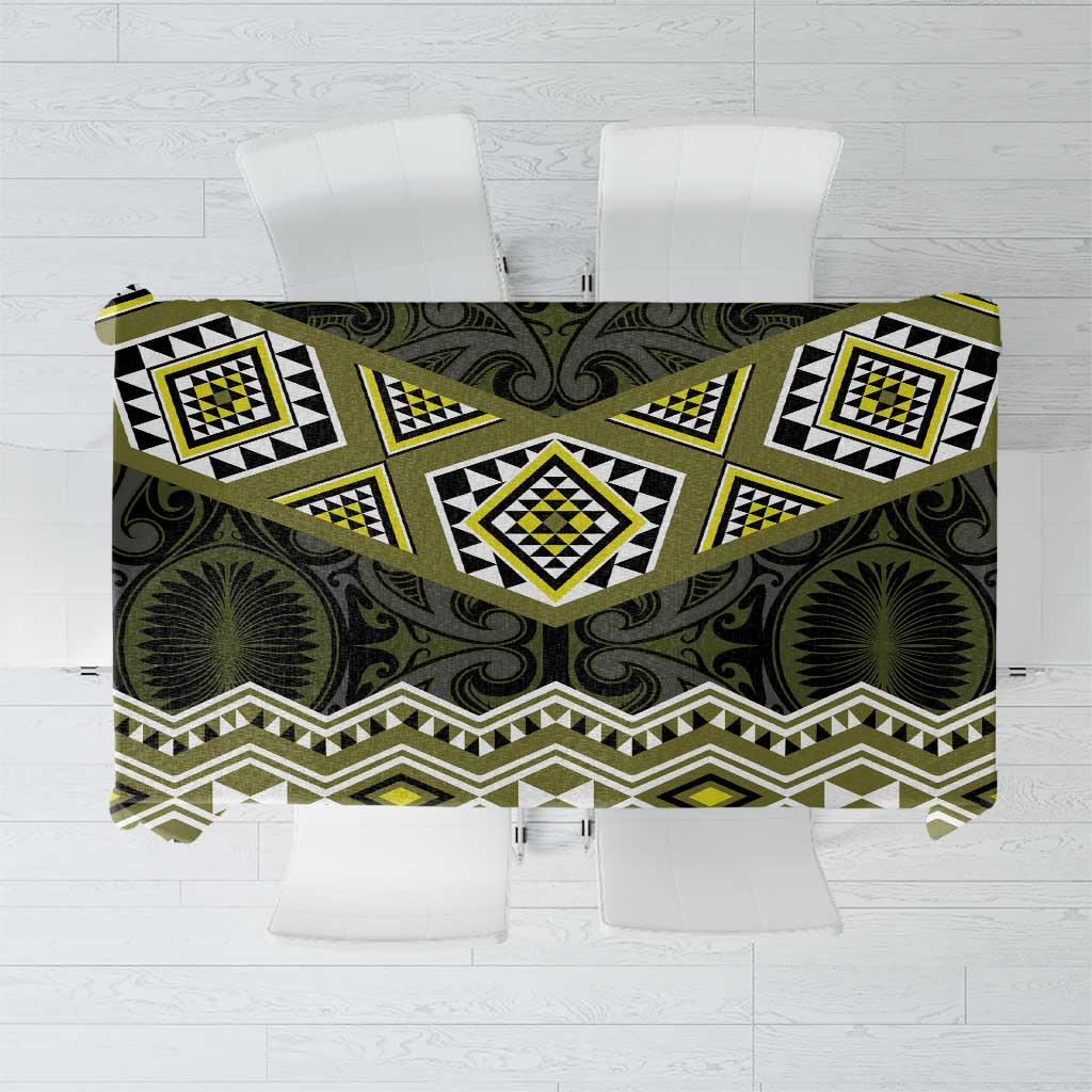 New Zealand Aotearoa Tablecloth Yellow Taniko Art Maori Pattern LT05 Yellow - Polynesian Pride