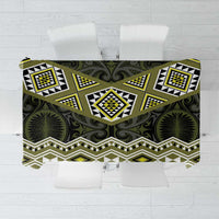 New Zealand Aotearoa Tablecloth Yellow Taniko Art Maori Pattern LT05 Yellow - Polynesian Pride