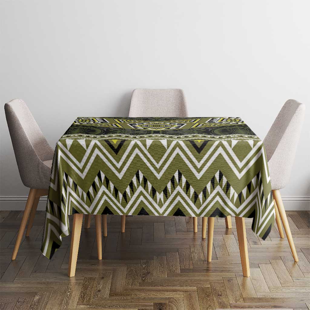 New Zealand Aotearoa Tablecloth Yellow Taniko Art Maori Pattern LT05 - Polynesian Pride