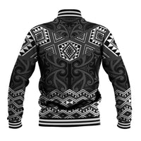 New Zealand Aotearoa Baseball Jacket Black Taniko Art Maori Pattern LT05 - Polynesian Pride