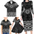 New Zealand Aotearoa Family Matching Long Sleeve Bodycon Dress and Hawaiian Shirt Black Taniko Art Maori Pattern