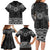 New Zealand Aotearoa Family Matching Long Sleeve Bodycon Dress and Hawaiian Shirt Black Taniko Art Maori Pattern