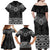 New Zealand Aotearoa Family Matching Off Shoulder Maxi Dress and Hawaiian Shirt Black Taniko Art Maori Pattern