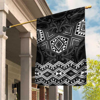 New Zealand Aotearoa Garden Flag Black Taniko Art Maori Pattern LT05 House Flag Black - Polynesian Pride