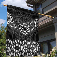 New Zealand Aotearoa Garden Flag Black Taniko Art Maori Pattern LT05 - Polynesian Pride
