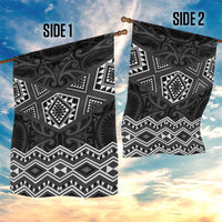 New Zealand Aotearoa Garden Flag Black Taniko Art Maori Pattern LT05 - Polynesian Pride
