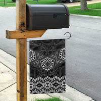 New Zealand Aotearoa Garden Flag Black Taniko Art Maori Pattern LT05 - Polynesian Pride