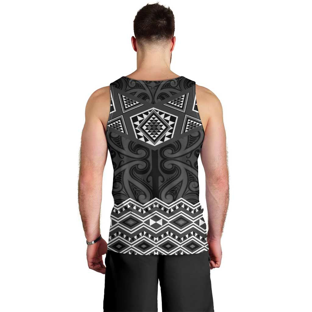 New Zealand Aotearoa Men Tank Top Black Taniko Art Maori Pattern LT05 - Polynesian Pride