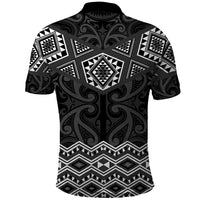 New Zealand Aotearoa Polo Shirt Black Taniko Art Maori Pattern LT05 - Polynesian Pride