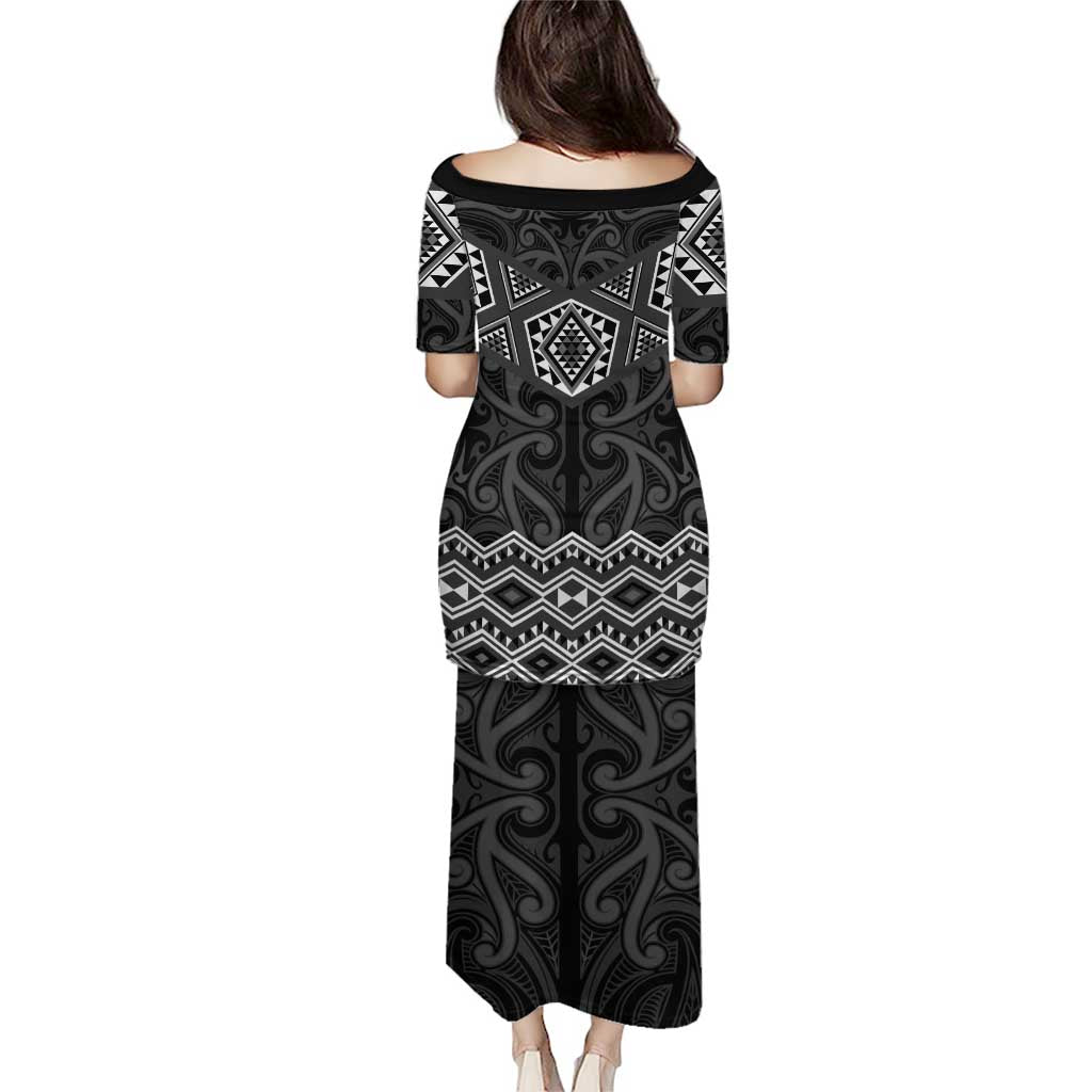 New Zealand Aotearoa Puletasi Black Taniko Art Maori Pattern LT05 - Polynesian Pride