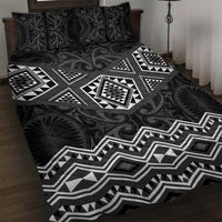 New Zealand Aotearoa Quilt Bed Set Black Taniko Art Maori Pattern LT05 Black - Polynesian Pride
