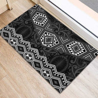 New Zealand Aotearoa Rubber Doormat Black Taniko Art Maori Pattern LT05 - Polynesian Pride