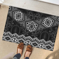 New Zealand Aotearoa Rubber Doormat Black Taniko Art Maori Pattern LT05 - Polynesian Pride