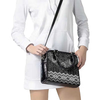 New Zealand Aotearoa Shoulder Handbag Black Taniko Art Maori Pattern LT05 - Polynesian Pride