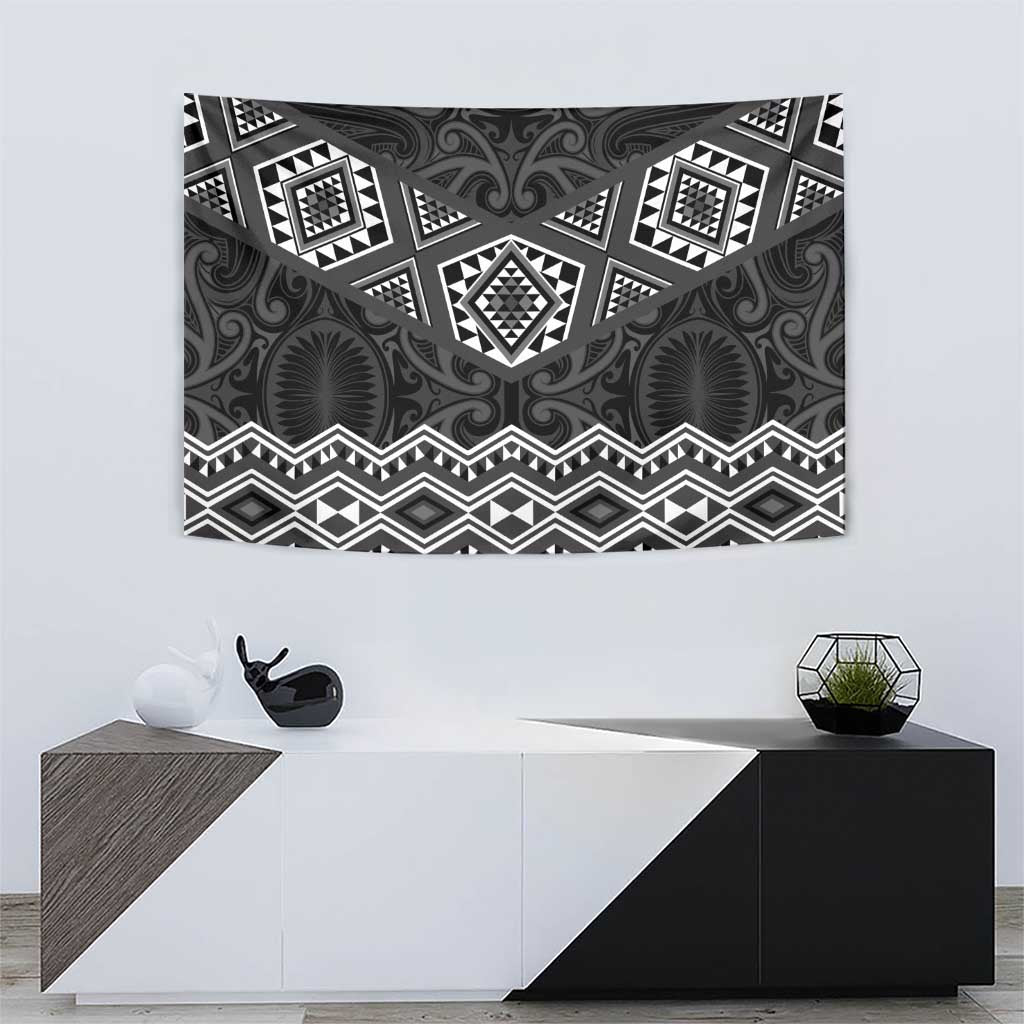 New Zealand Aotearoa Tapestry Black Taniko Art Maori Pattern LT05 - Polynesian Pride