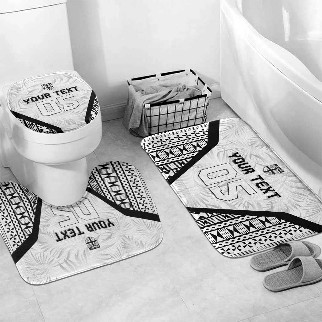 Custom Fiji 2026 Rugby Bathroom Set Fijian Tapa Pattern LT05 Mat Set Only (3 pcs) One Size White - Polynesian Pride