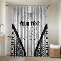 Custom Fiji 2026 Rugby Bathroom Set Fijian Tapa Pattern LT05 Shower Curtain Only White - Polynesian Pride