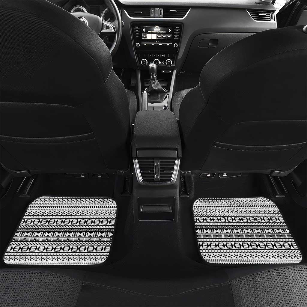 Custom Fiji 2026 Rugby Car Mats Fijian Tapa Pattern LT05 Set 2pcs - Back White - Polynesian Pride