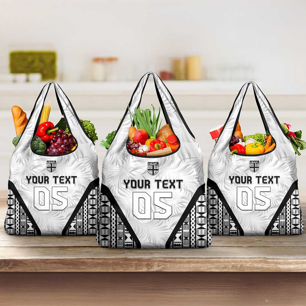 Custom Fiji 2026 Rugby Grocery Bag Fijian Tapa Pattern LT05 3-pack One Size White - Polynesian Pride