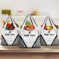 Custom Fiji 2026 Rugby Grocery Bag Fijian Tapa Pattern LT05 3-pack One Size White - Polynesian Pride