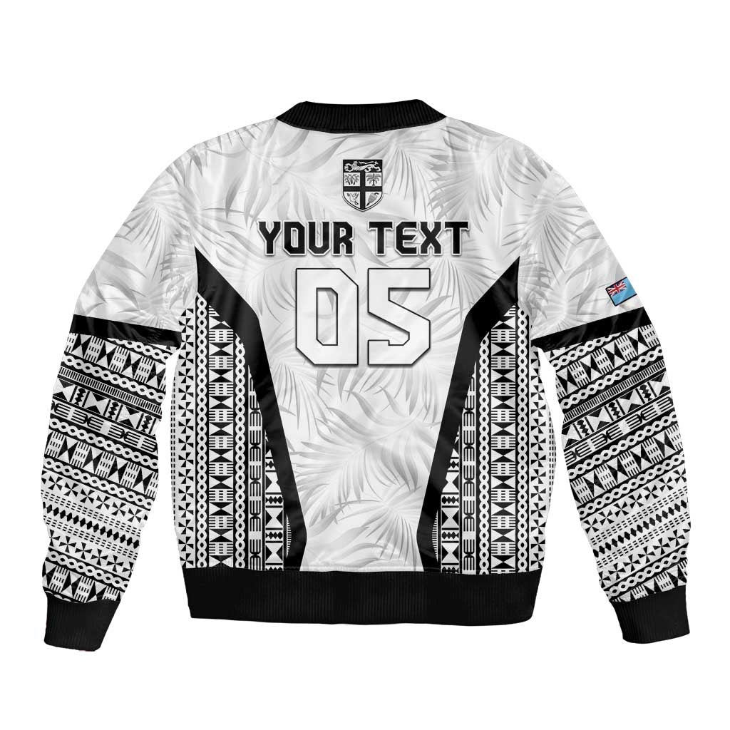 Custom Fiji 2026 Rugby Sleeve Zip Bomber Jacket Fijian Tapa Pattern LT05 - Polynesian Pride