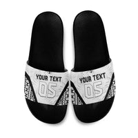 Custom Fiji 2026 Rugby Slide Sandals Fijian Tapa Pattern LT05 White - Polynesian Pride