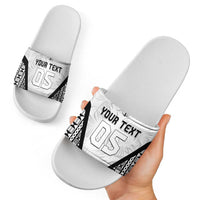 Custom Fiji 2026 Rugby Slide Sandals Fijian Tapa Pattern LT05 - Polynesian Pride