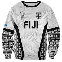 Custom Fiji 2026 Rugby Sweatshirt Fijian Tapa Pattern LT05 Unisex White - Polynesian Pride