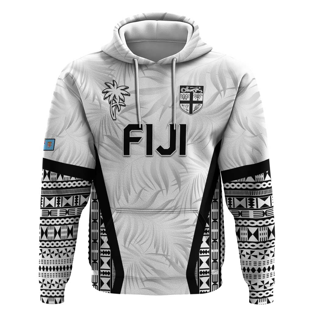 Custom Fiji 2026 Rugby Zip Hoodie Fijian Tapa Pattern LT05 Pullover Hoodie White - Polynesian Pride